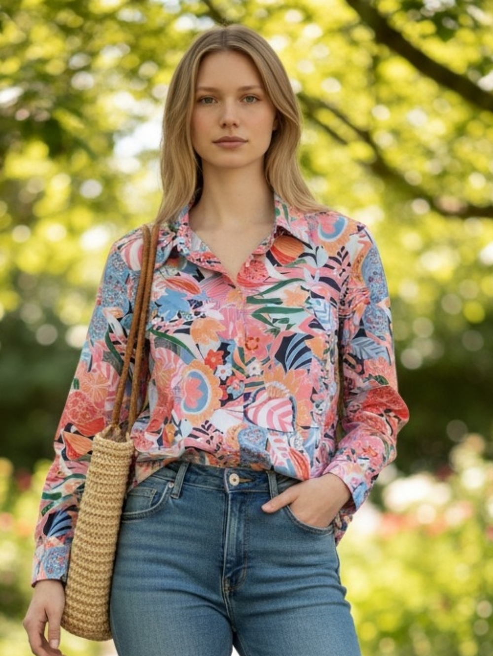 Talbots Multicolor Floral Button-Down Shirt